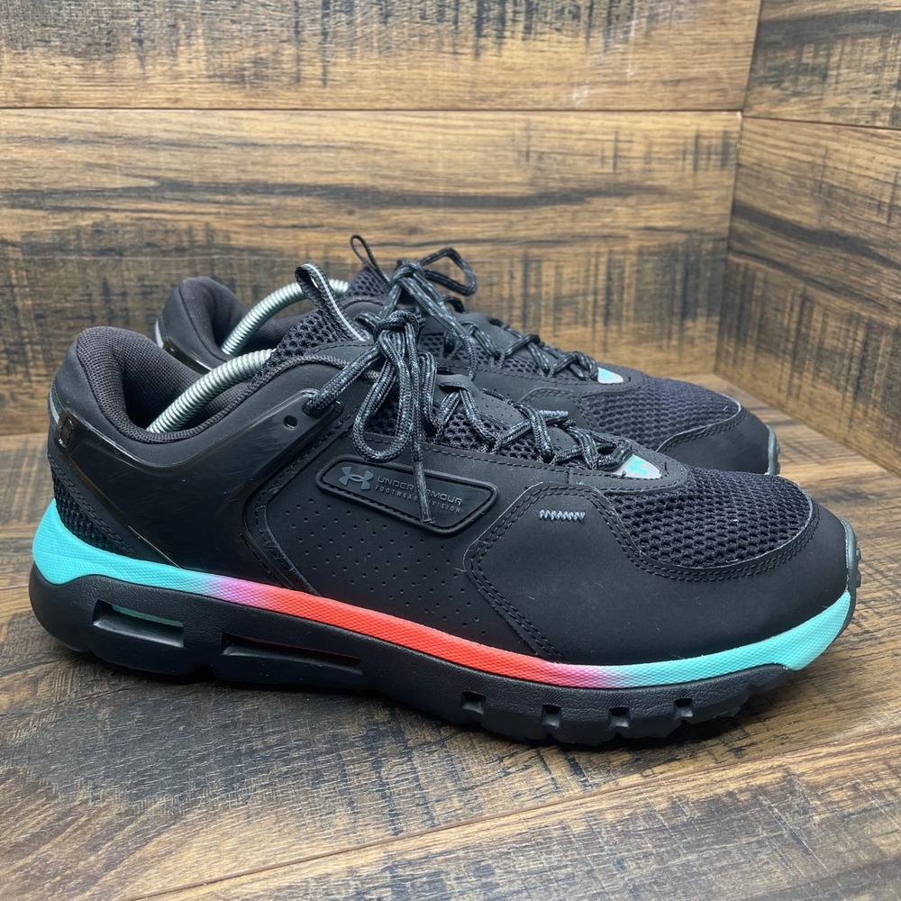 Under Armour Summit Trek Trail Sneakers Mens 12 Black Teal Red 3028345